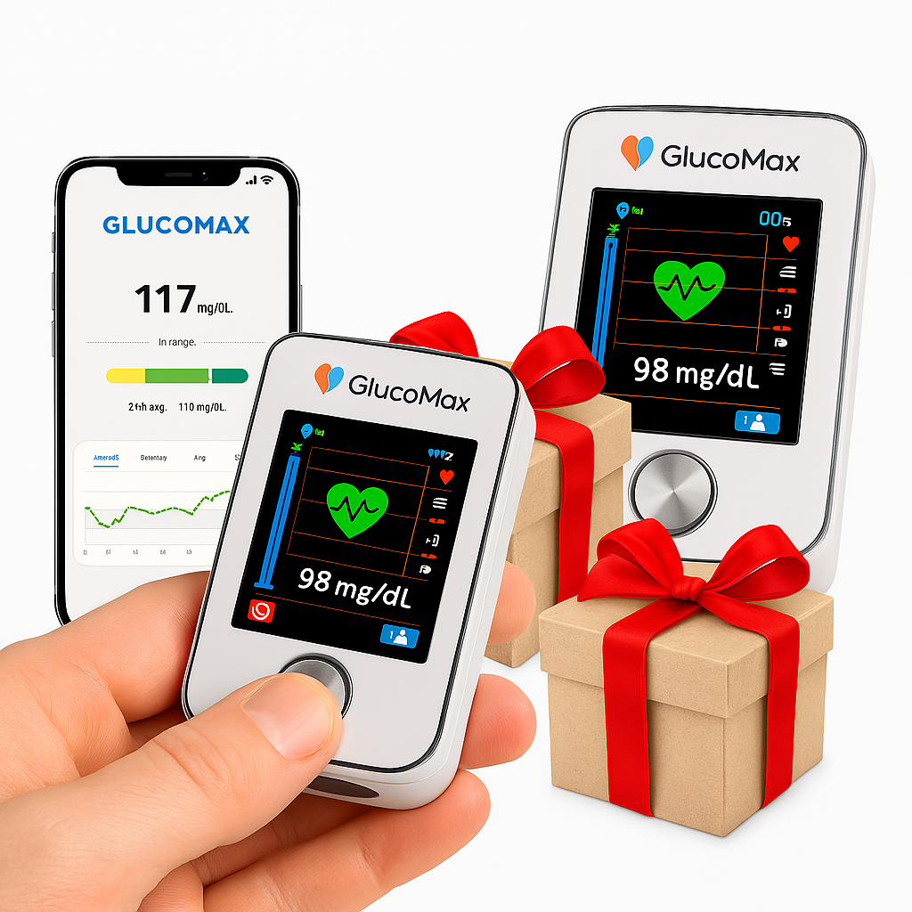 GlucoMax | Monitorizează nivelul glucozei fără ace – Plătești 1, primești 2 + Cadou!